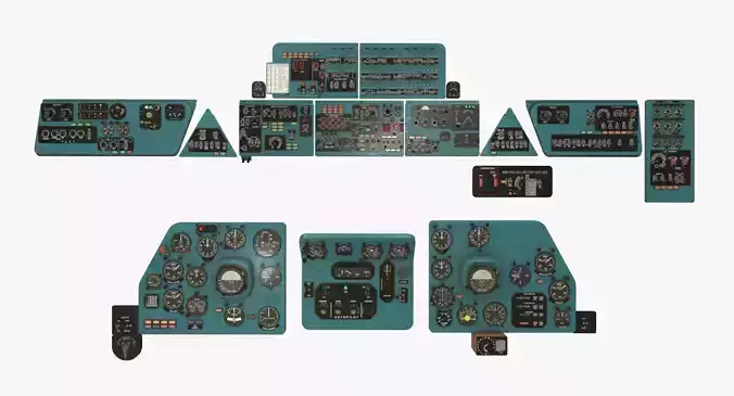 Mi-8MT Mi-17MT Panels Boards English Low-poly 3D model