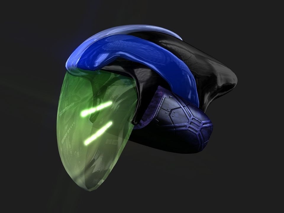 Nova futuristic helmet Low-poly 3D model_43