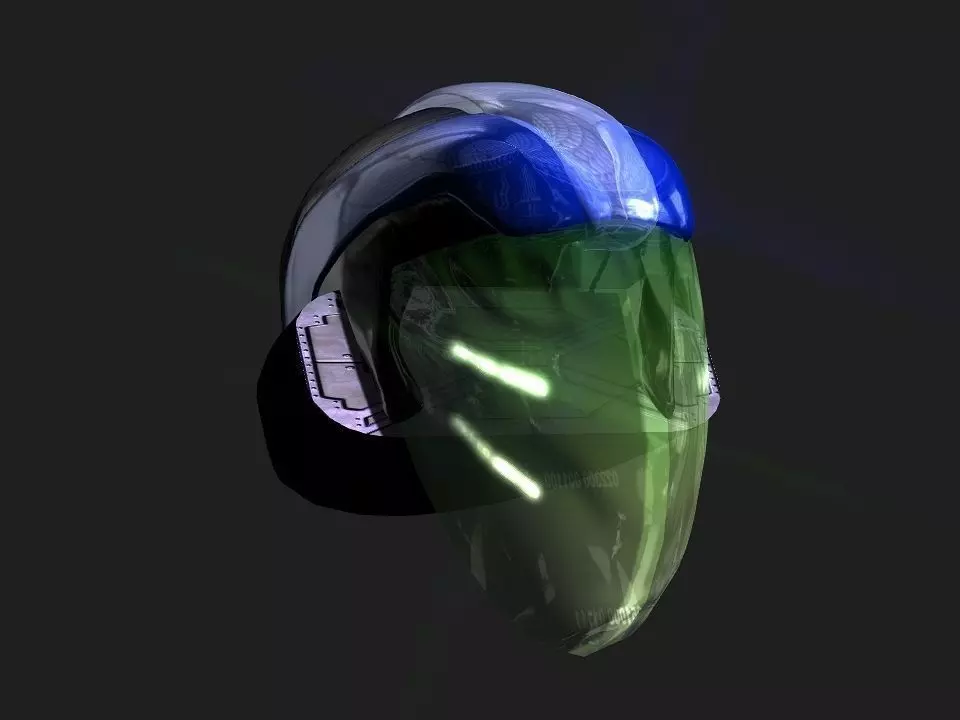 Nova futuristic helmet Low-poly 3D model_0