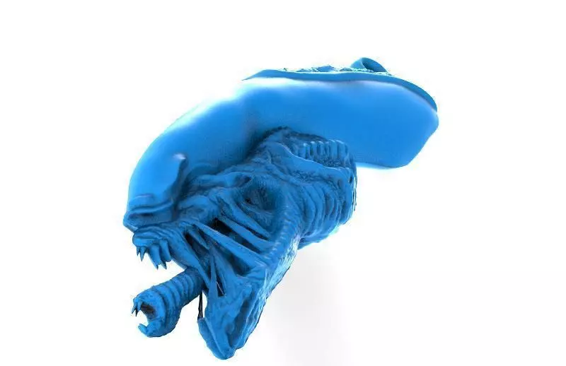 Alien head keychain 3D print model