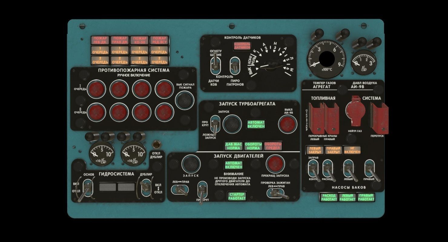 Mi-8MT Mi-17MT Panels Boards Russian Low-poly 3D model_3