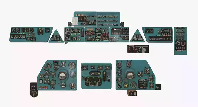 Mi-8MT Mi-17MT Panels Boards Russian Low-poly 3D model