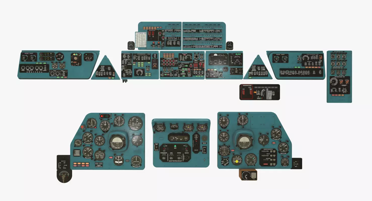 Mi-8MT Mi-17MT Panels Boards Russian Low-poly 3D model_0