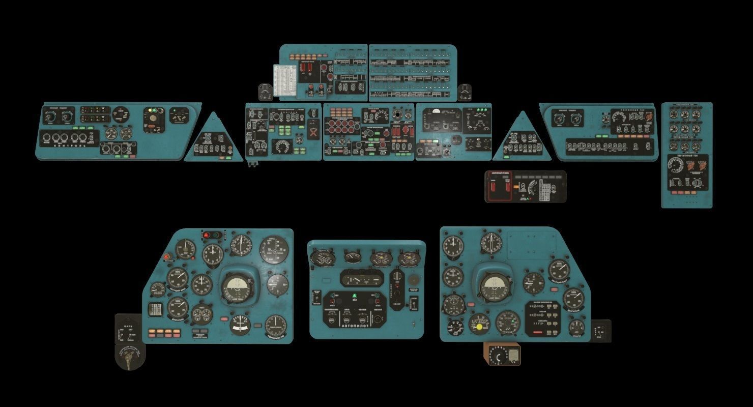 Mi-8MT Mi-17MT Panels Boards Russian Low-poly 3D model_1