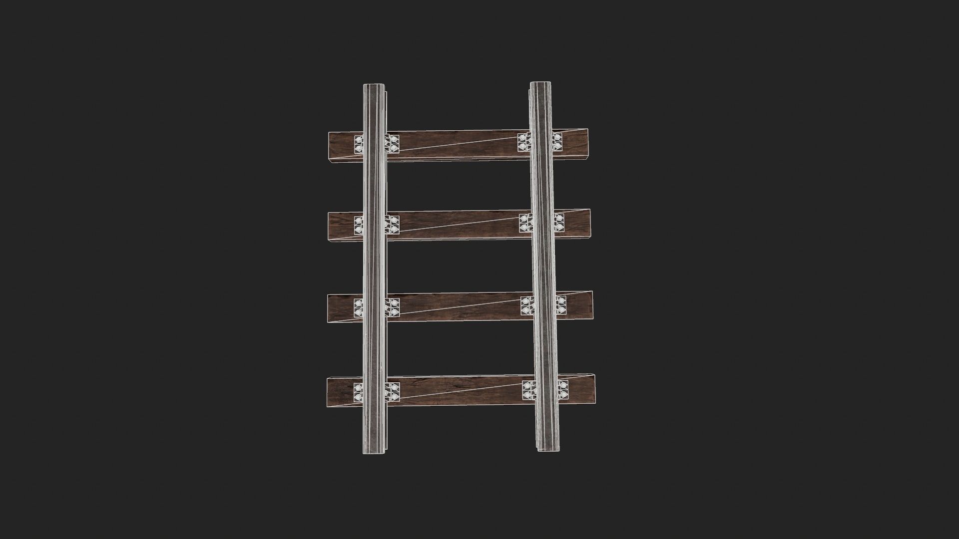 Stylized Modular - Railyway Track - Train Track Low-poly 3D model_10