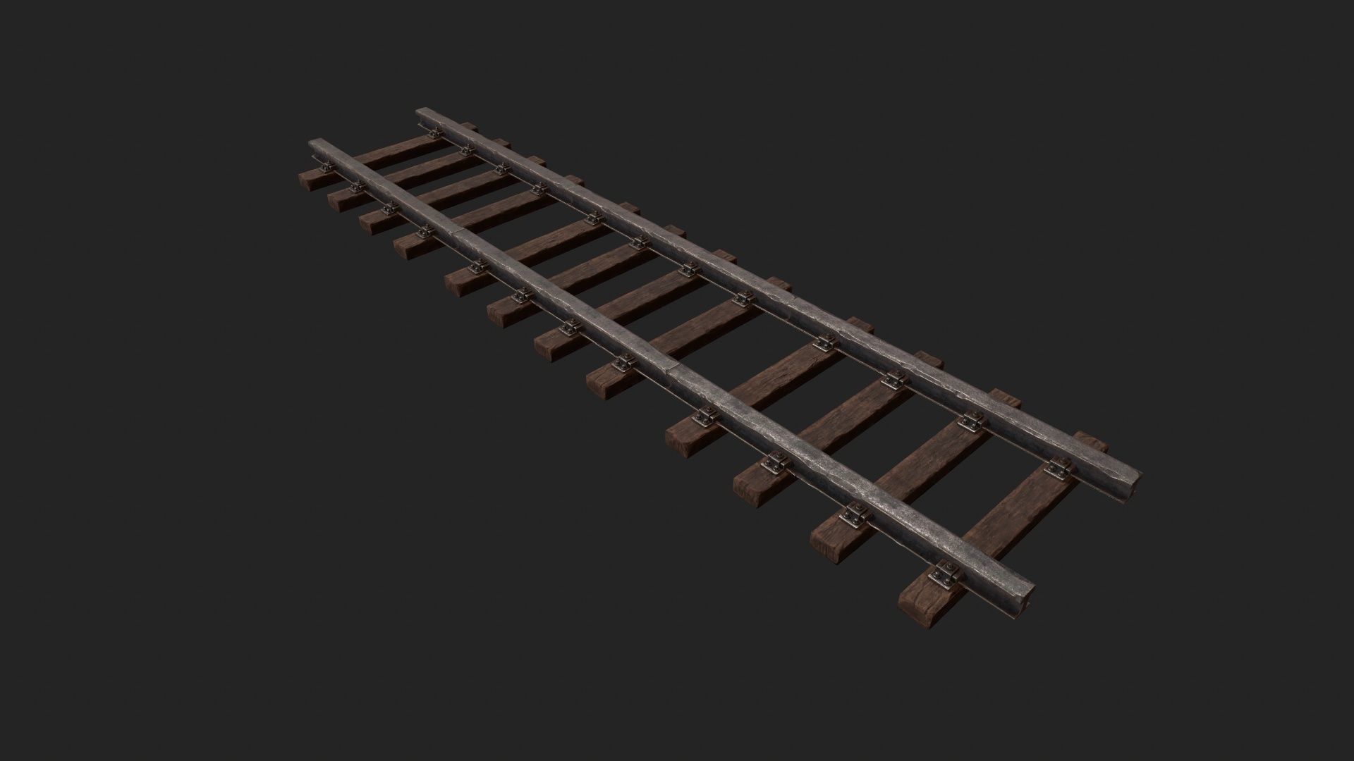 Stylized Modular - Railyway Track - Train Track Low-poly 3D model_12