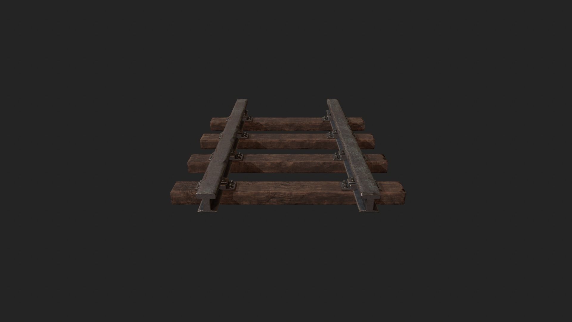 Stylized Modular - Railyway Track - Train Track Low-poly 3D model_7
