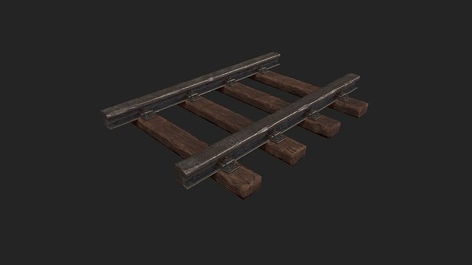 Stylized Modular - Railyway Track  - Train Track  Low-poly 3D model