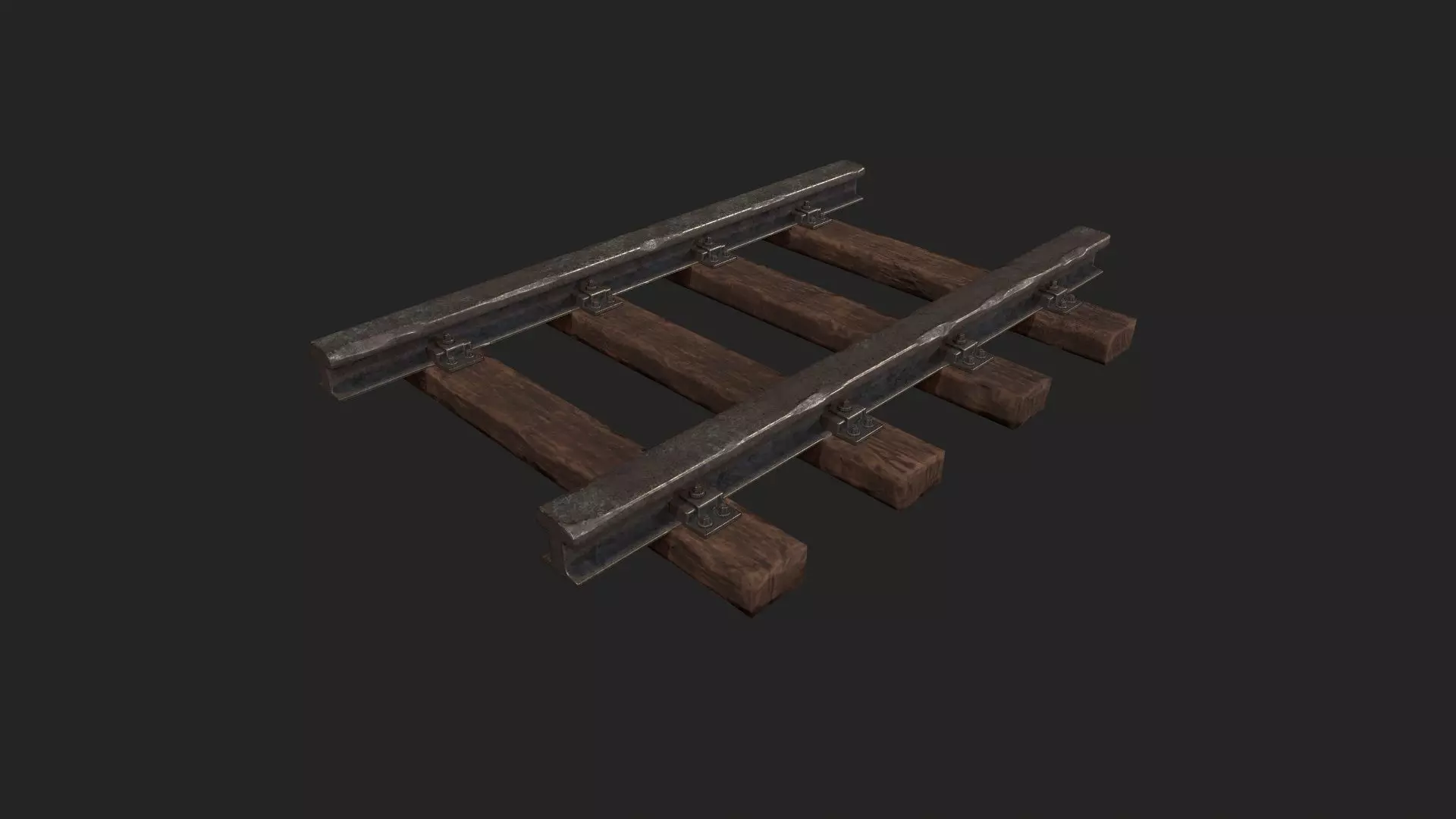 Stylized Modular - Railyway Track - Train Track Low-poly 3D model_0