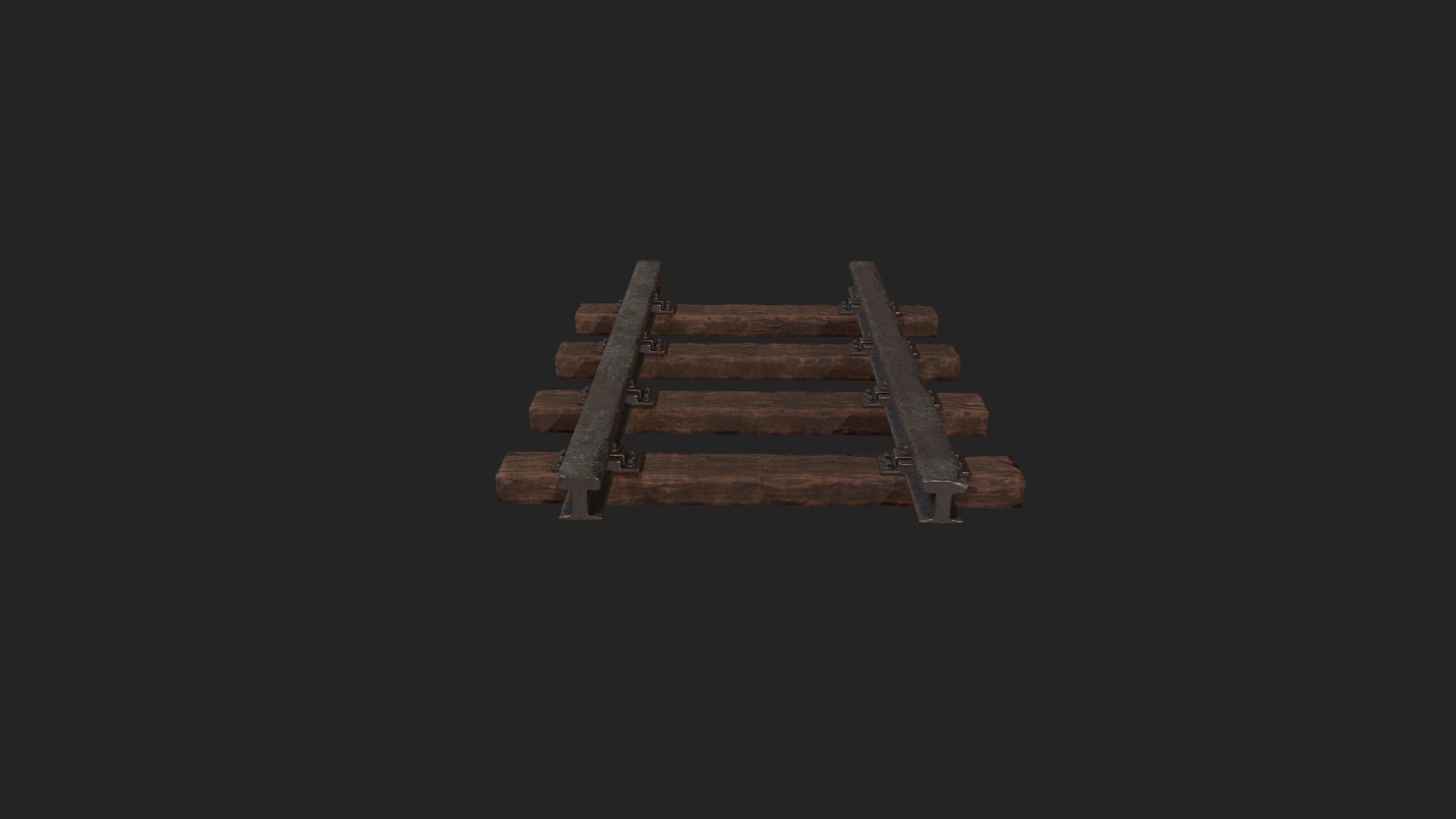 Stylized Modular - Railyway Track - Train Track Low-poly 3D model_5