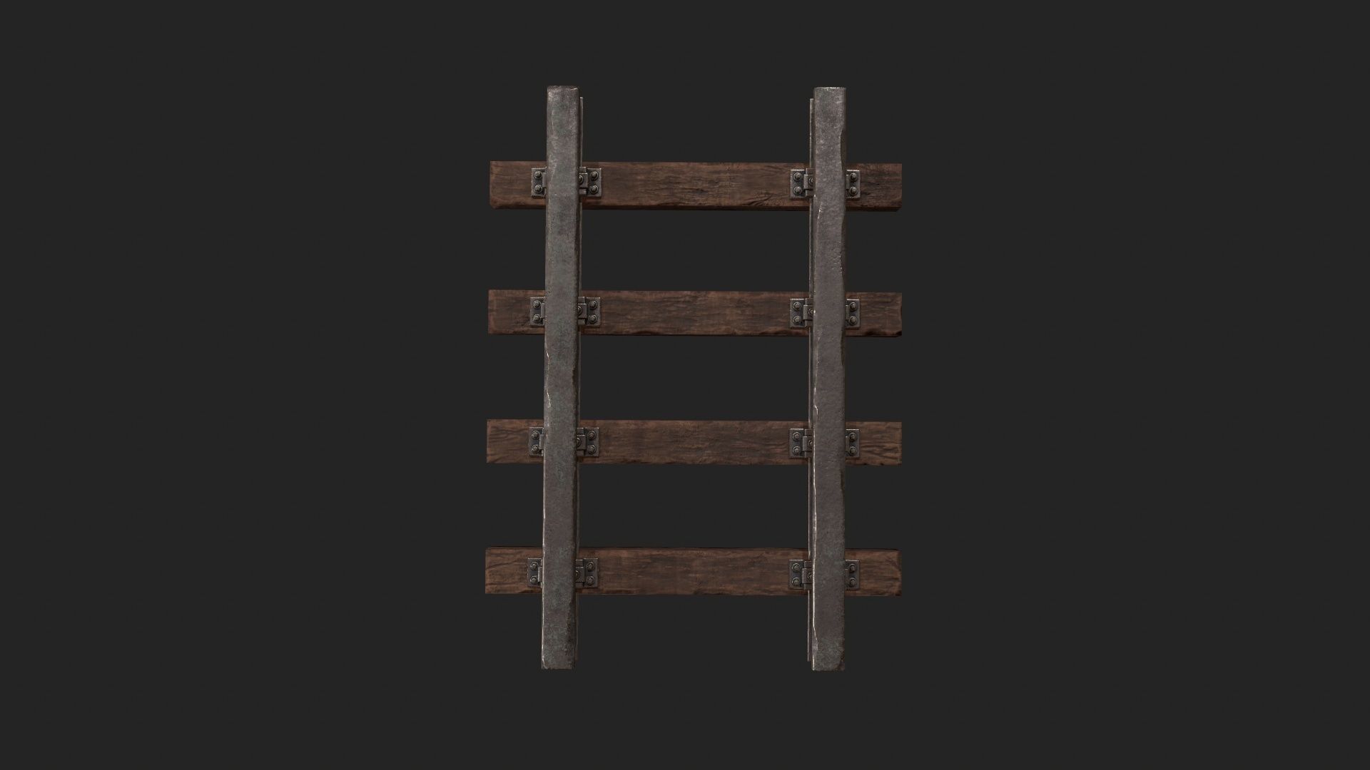 Stylized Modular - Railyway Track - Train Track Low-poly 3D model_4