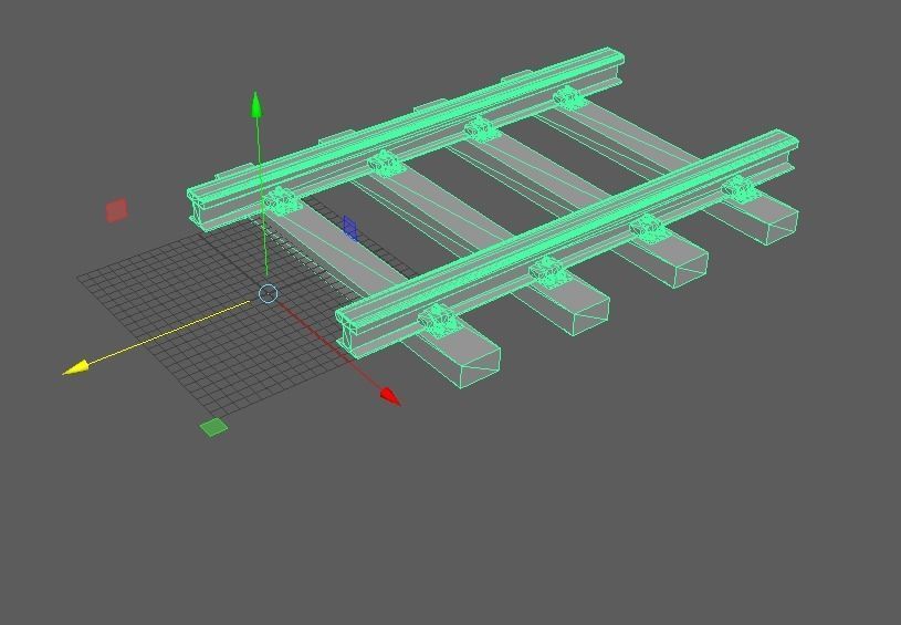 Stylized Modular - Railyway Track - Train Track Low-poly 3D model_3