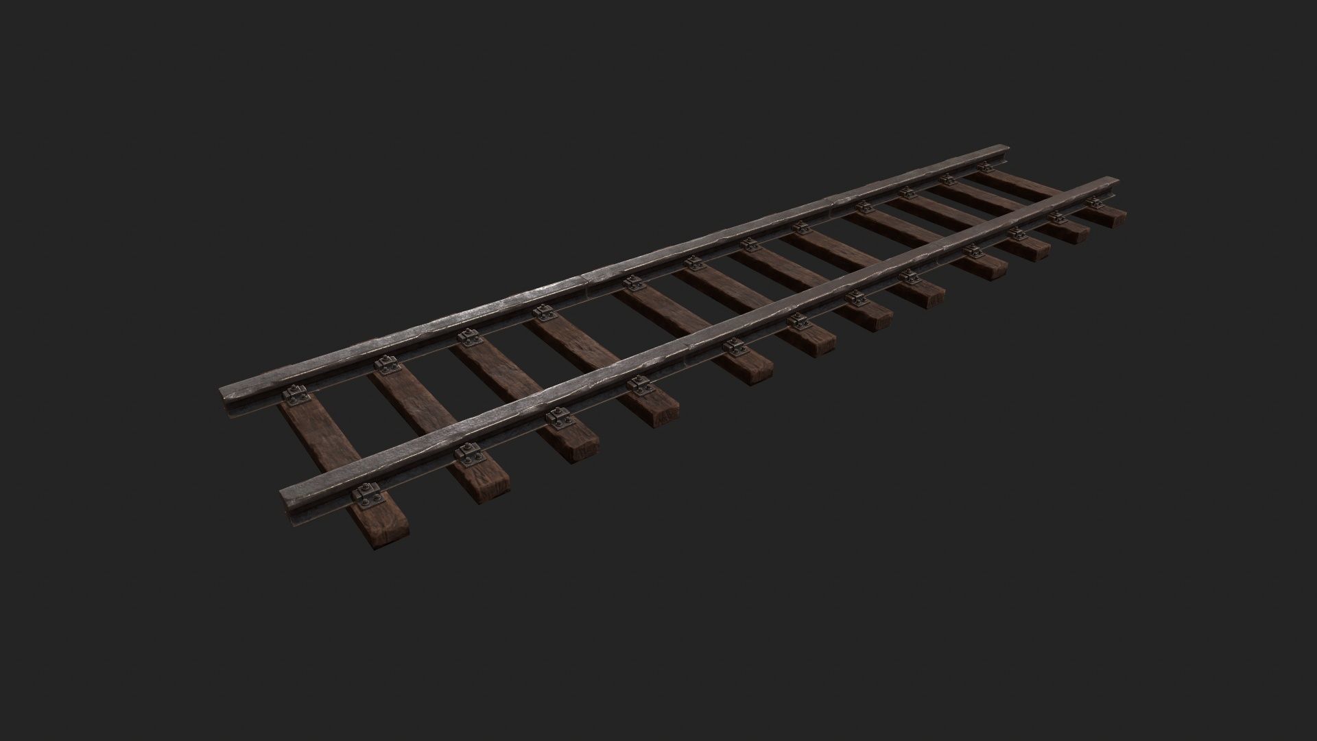 Stylized Modular - Railyway Track - Train Track Low-poly 3D model_11
