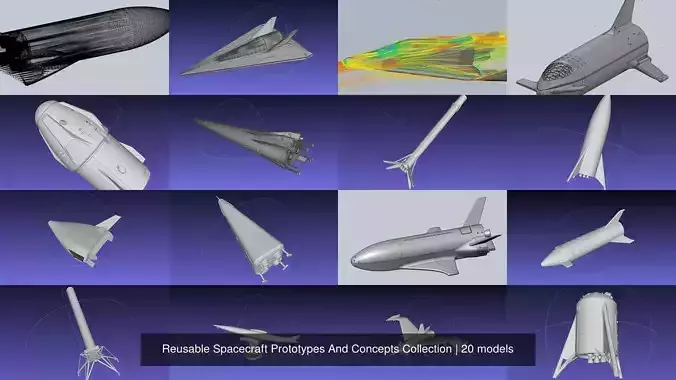 Reusable Spacecraft Prototypes And Concepts Collection 