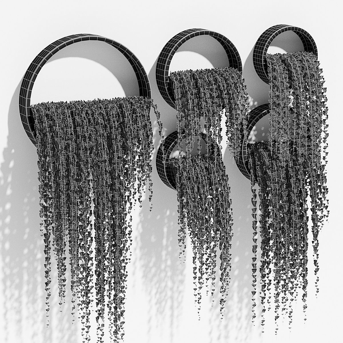 Wall planters ivy 3D model_6