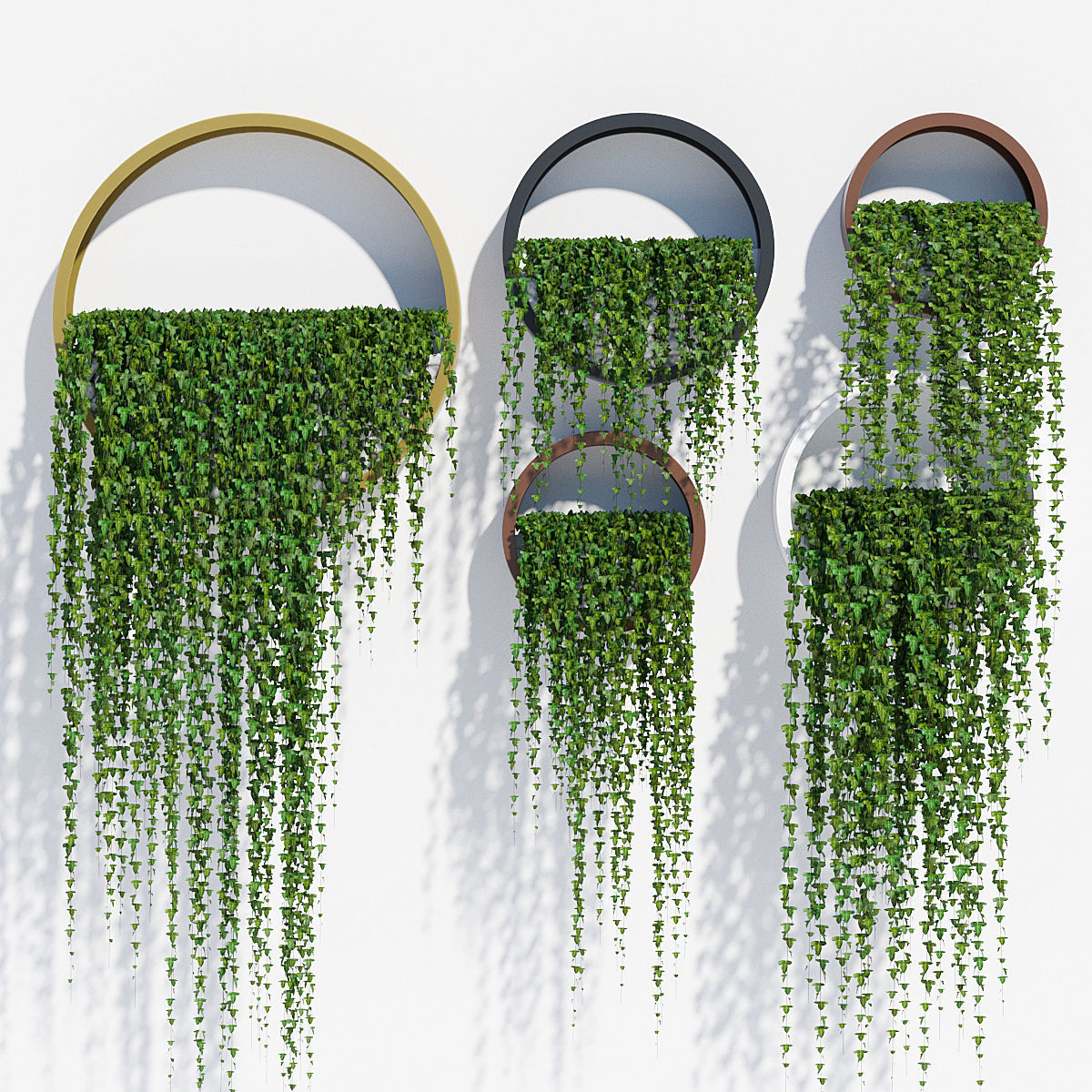 Wall planters ivy 3D model_1