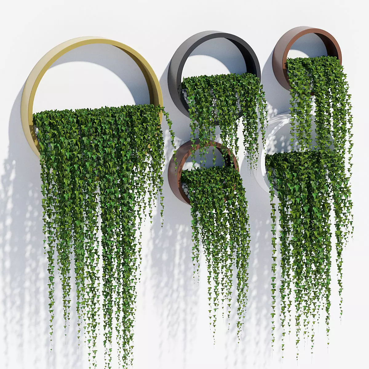 Wall planters ivy 3D model_0