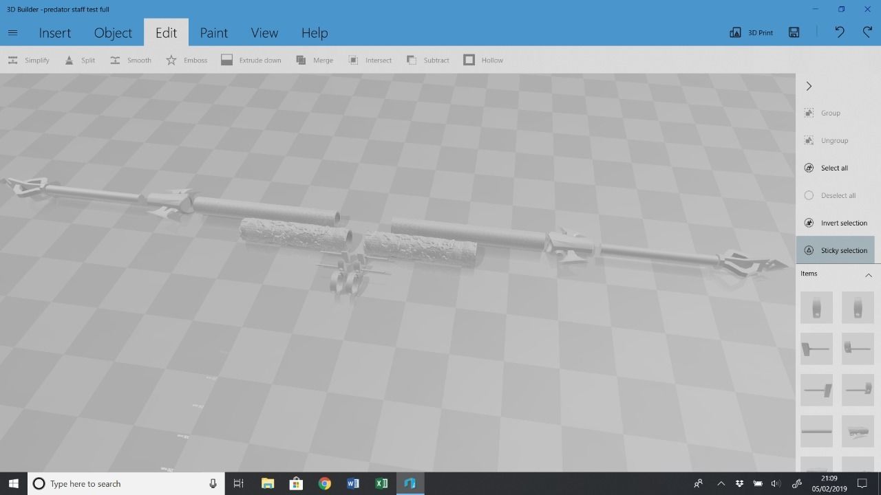 Predator Spear Retractable 3D print model_4