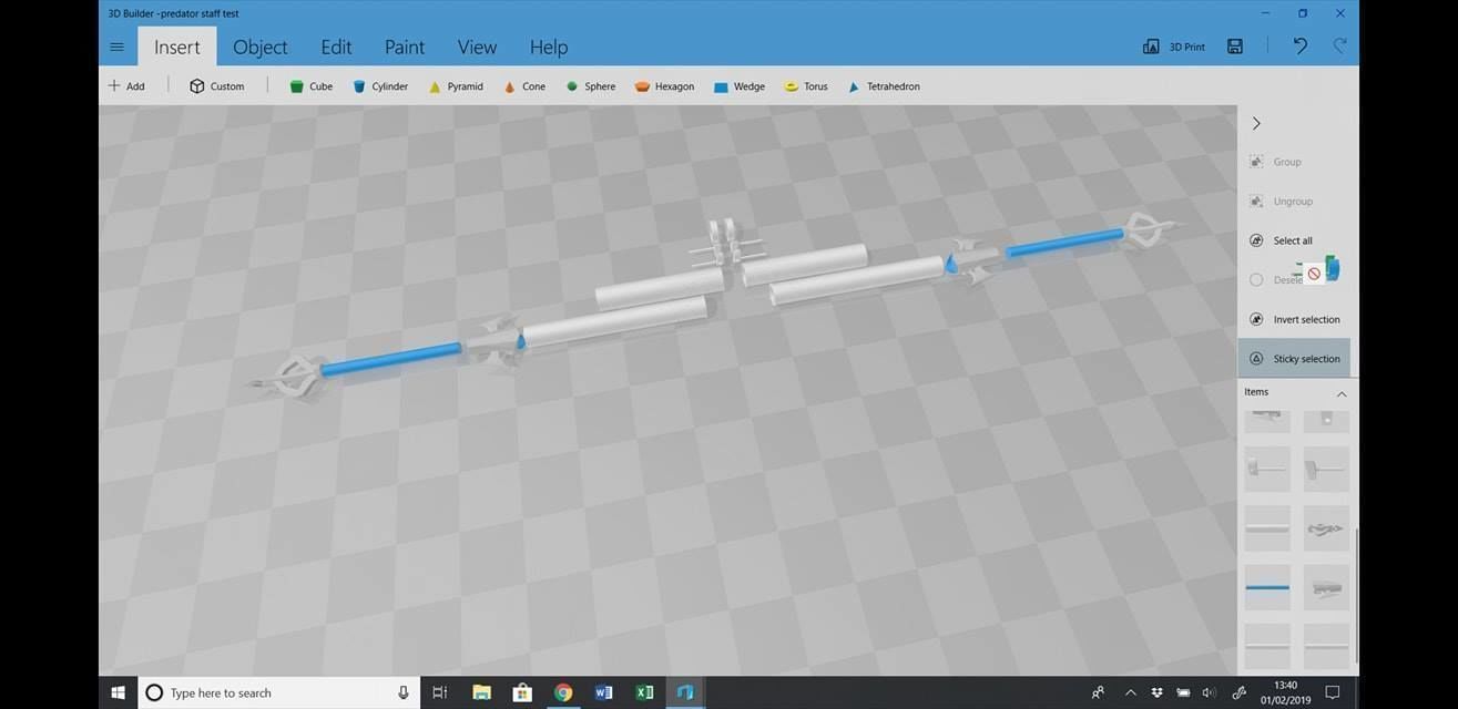 Predator Spear Retractable 3D print model_3