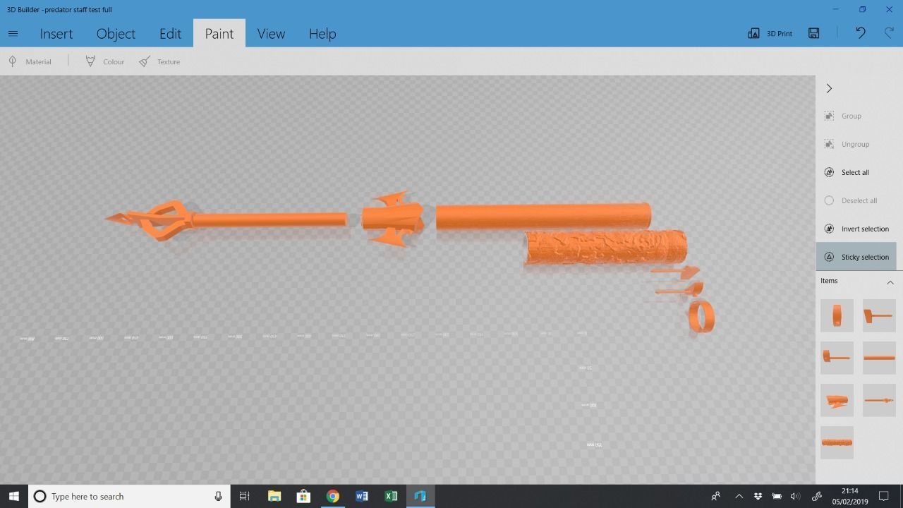 Predator Spear Retractable 3D print model_2
