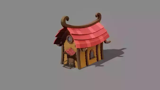 Cartoon house   low poly   game  model