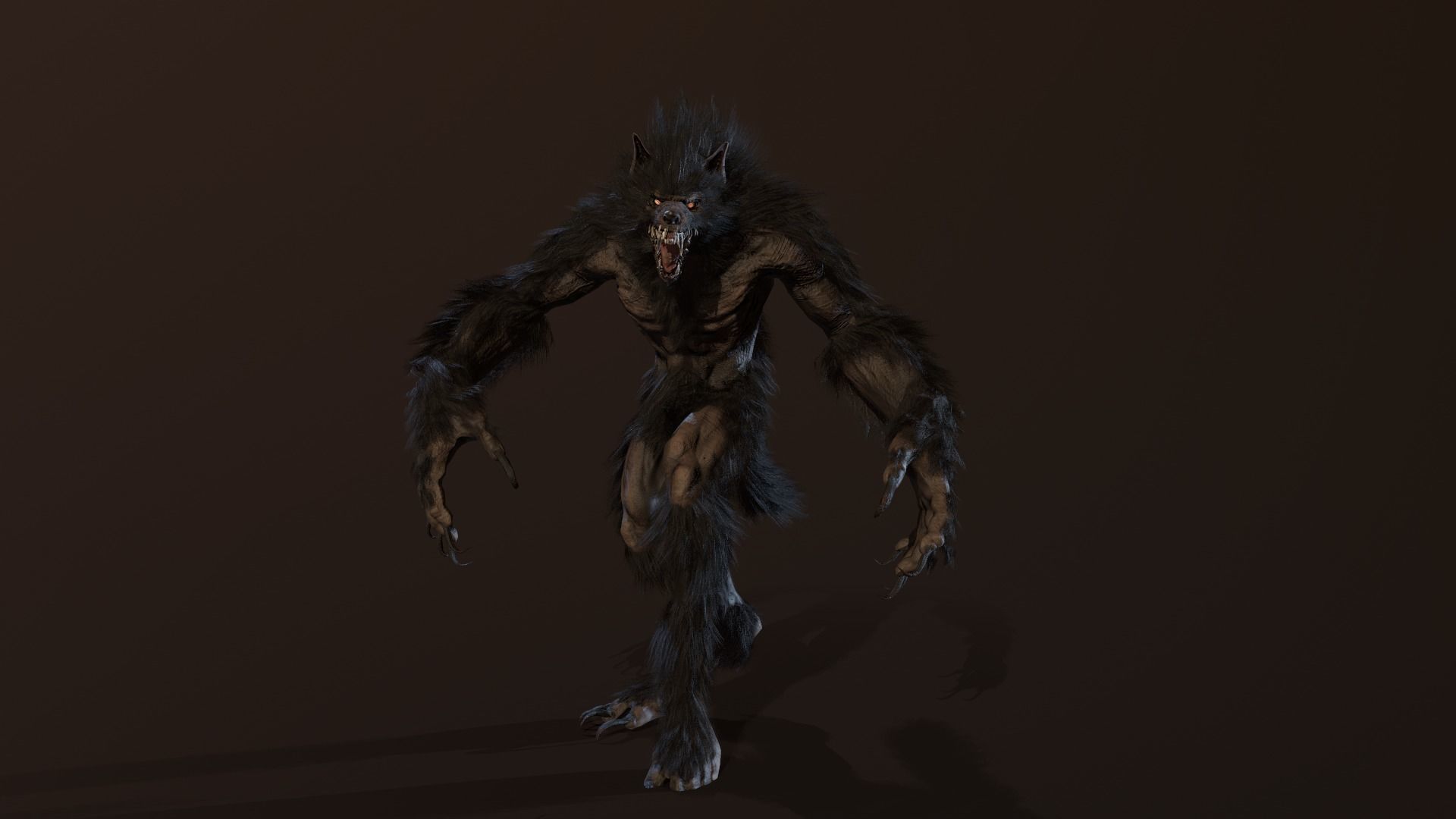 Werewolf Low-poly 3D model_17