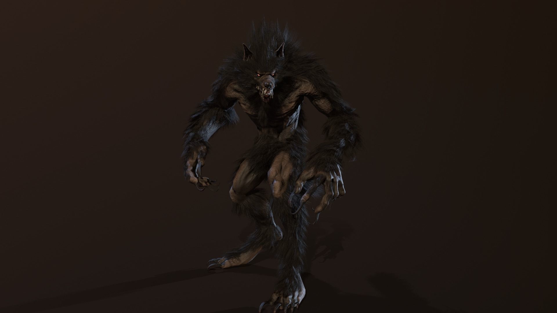 Werewolf Low-poly 3D model_13