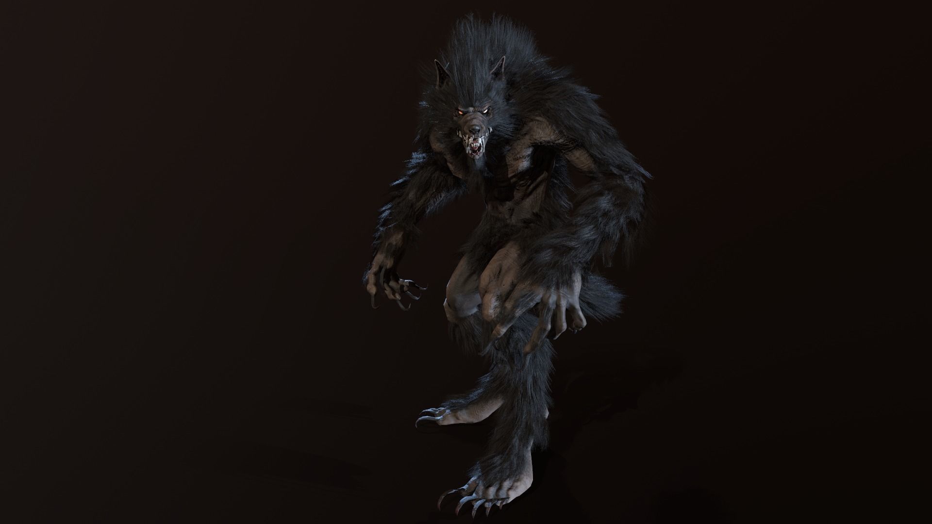 Werewolf Low-poly 3D model_6