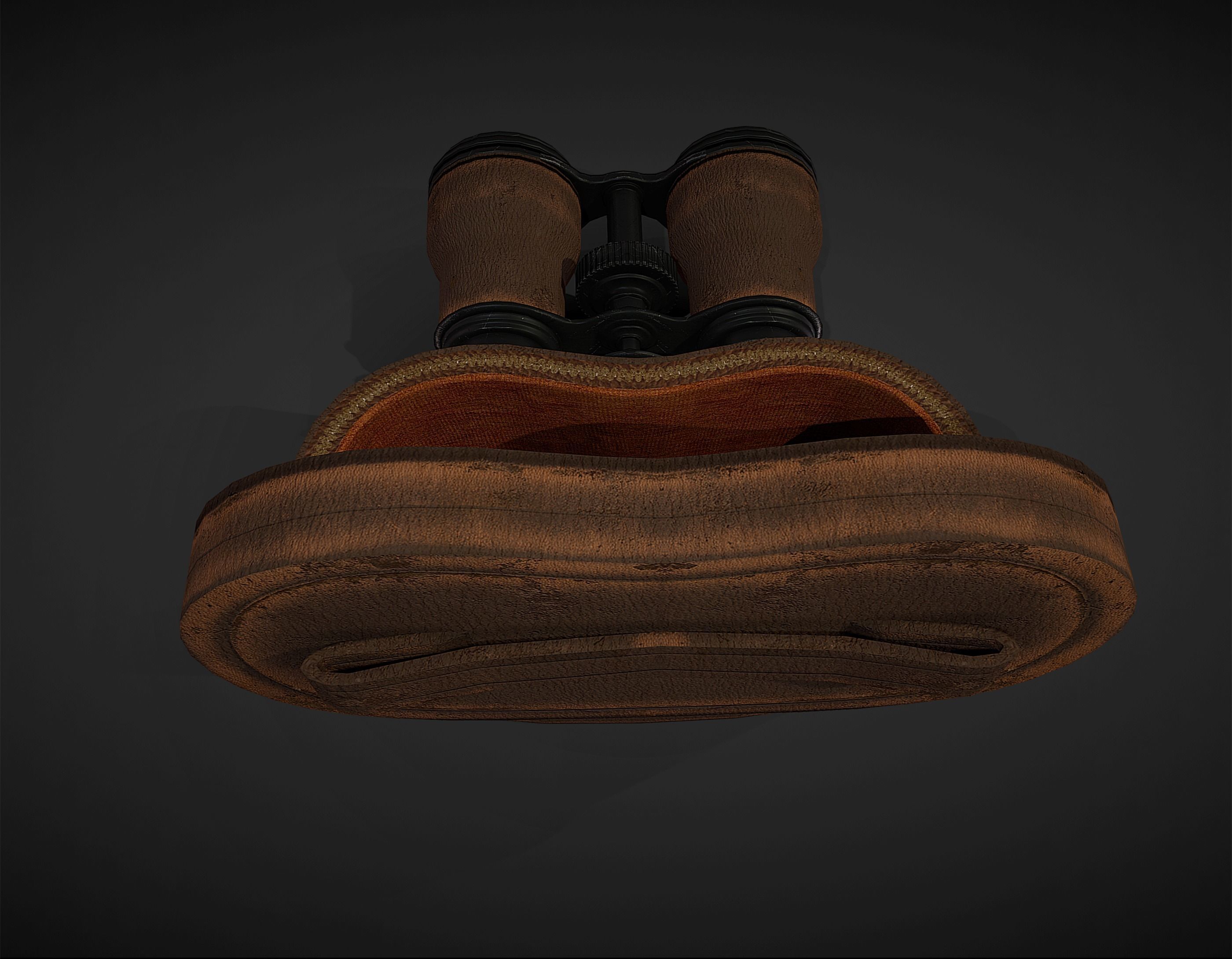 Antique Binoculars with Case - Low Poly Low-poly 3D model_7