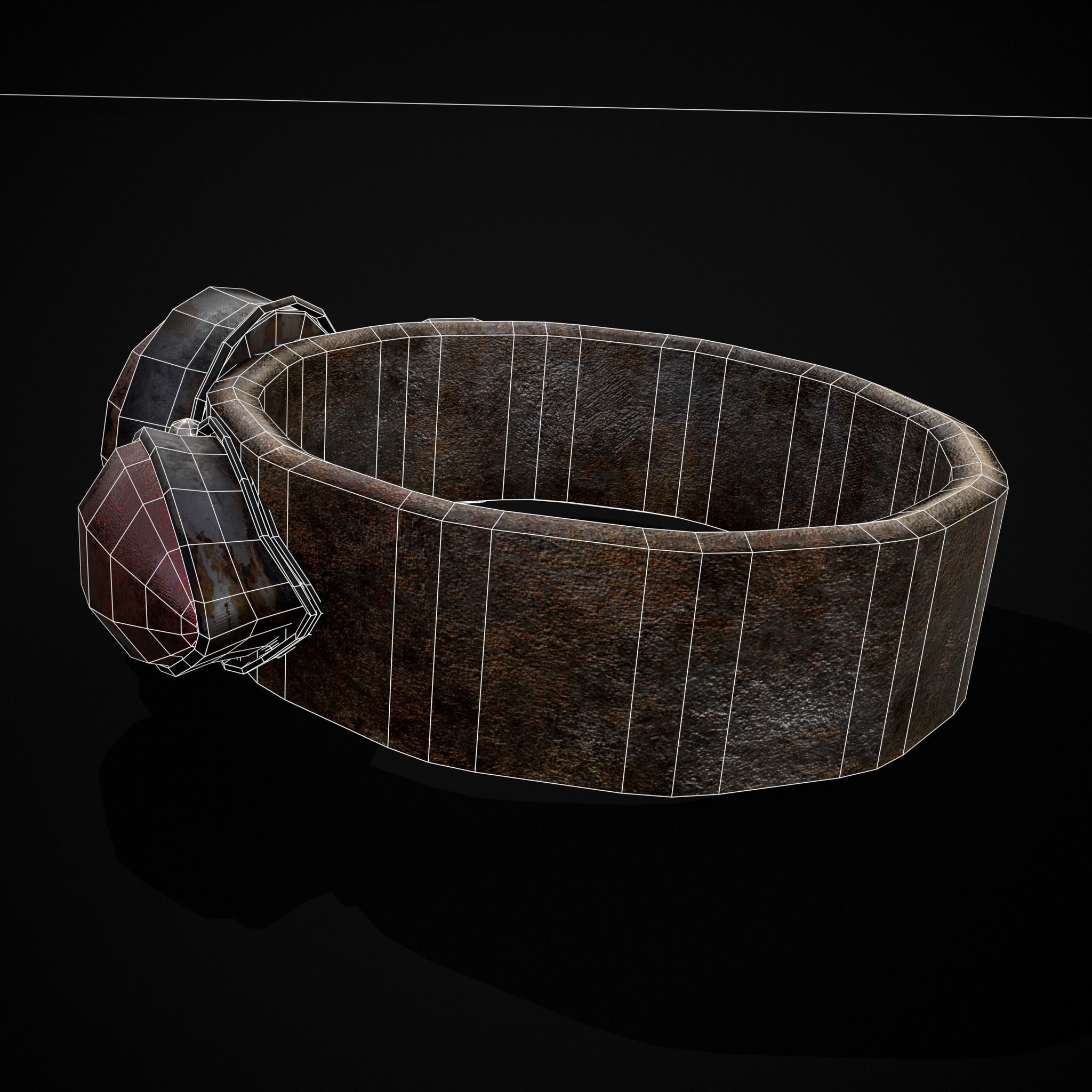 Medieval Ring Free low-poly 3D model_8