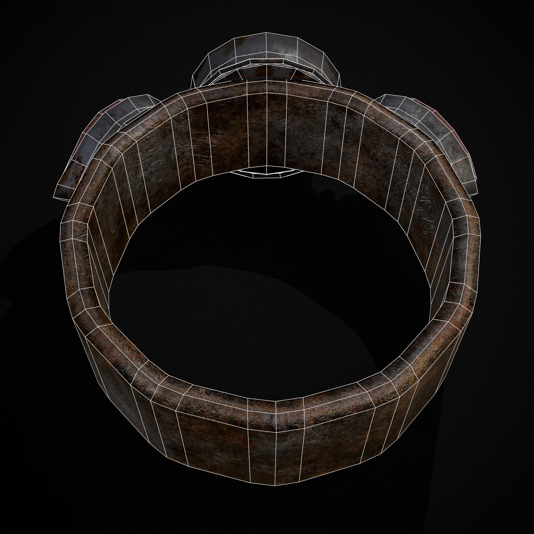 Medieval Ring Free low-poly 3D model_14