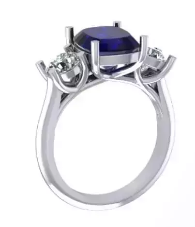 3 stone ring ready for manufacturing 