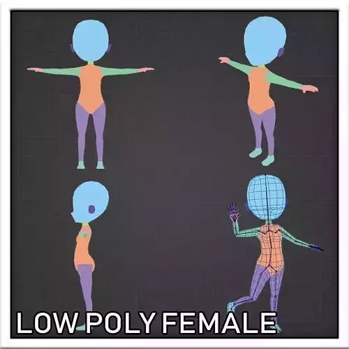 Low Poly Female - Template