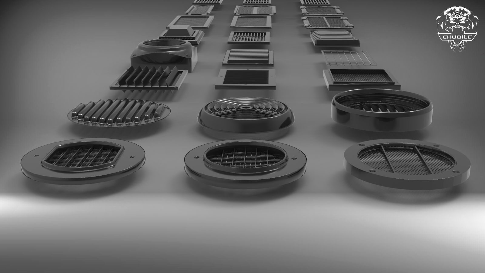 Hard Surface Sci-Fi Industrial KitBash 3 PACK Low-poly 3D model_9