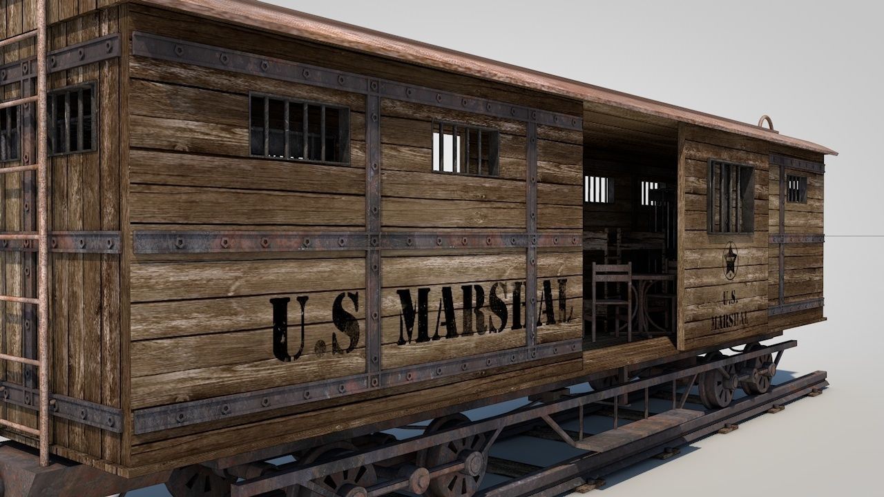 Wild West Prisoner Car 3D model_3