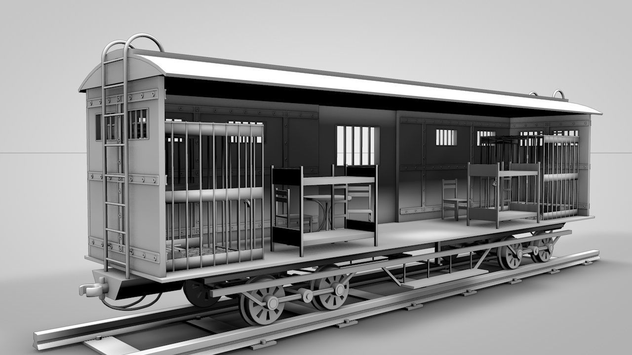 Wild West Prisoner Car 3D model_14