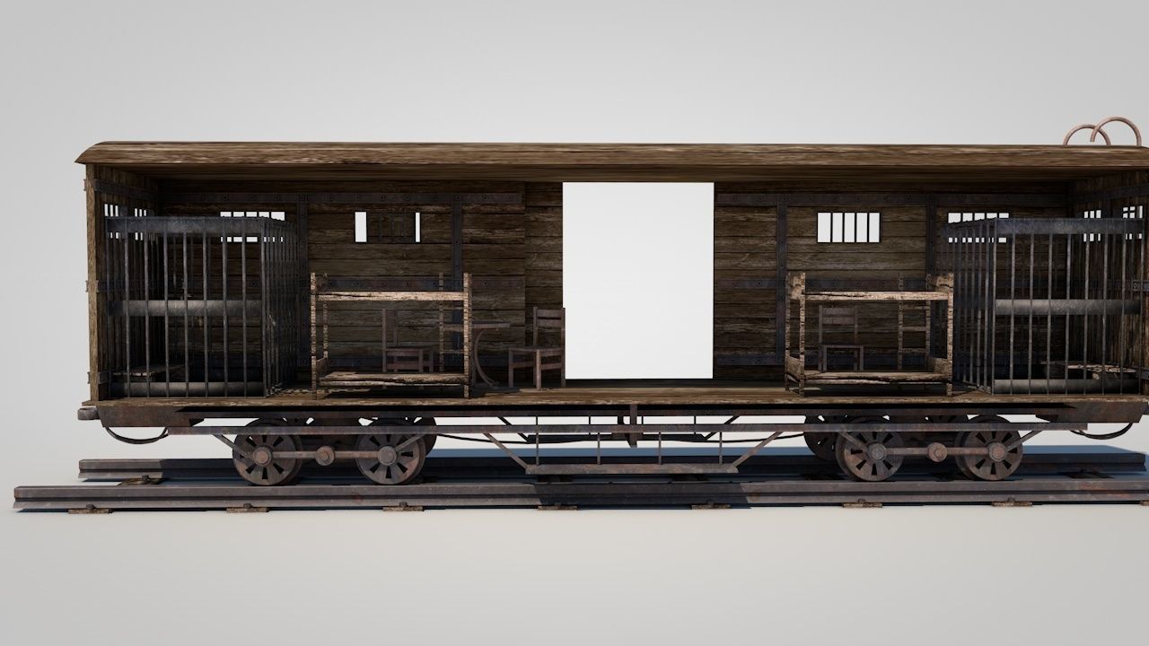 Wild West Prisoner Car 3D model_11