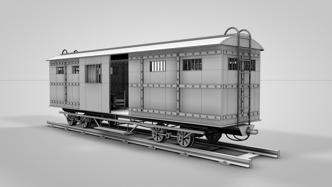 Wild West Prisoner Car 3D model_19