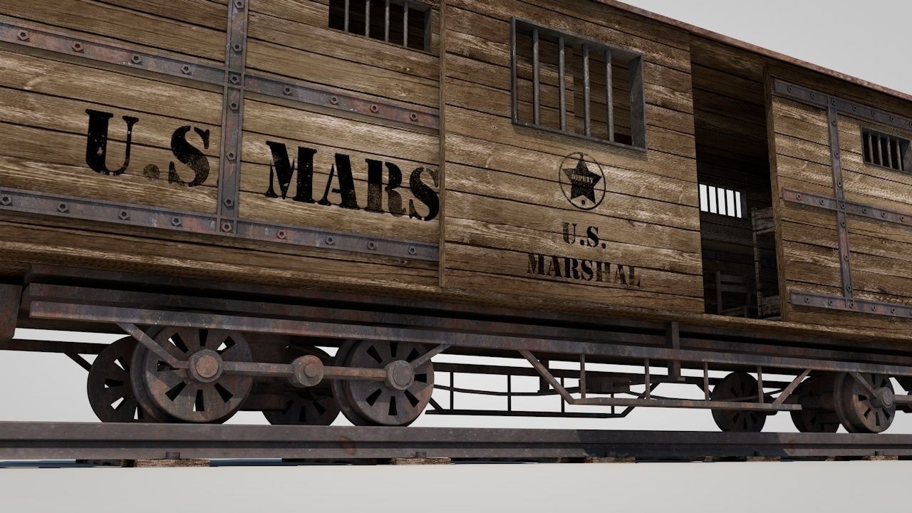 Wild West Prisoner Car 3D model_12