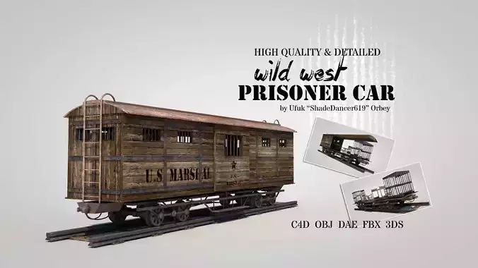 Wild West Prisoner Car 3D model