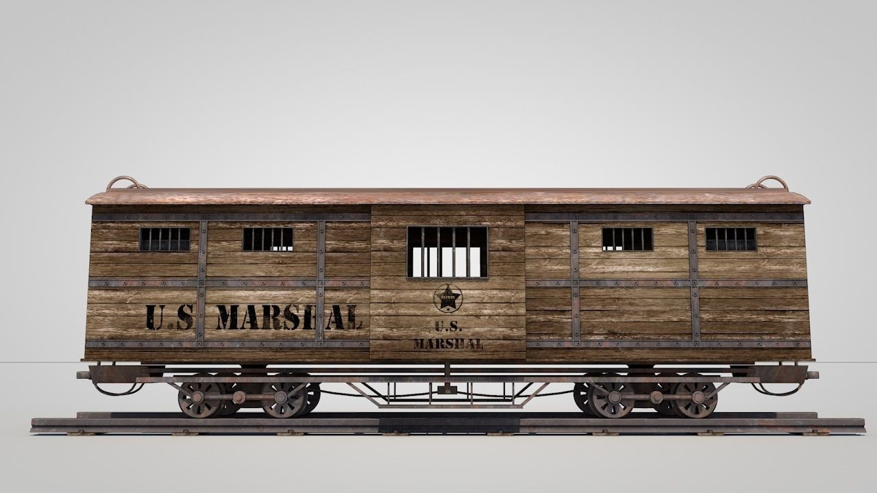 Wild West Prisoner Car 3D model_2