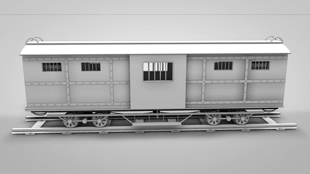 Wild West Prisoner Car 3D model_13