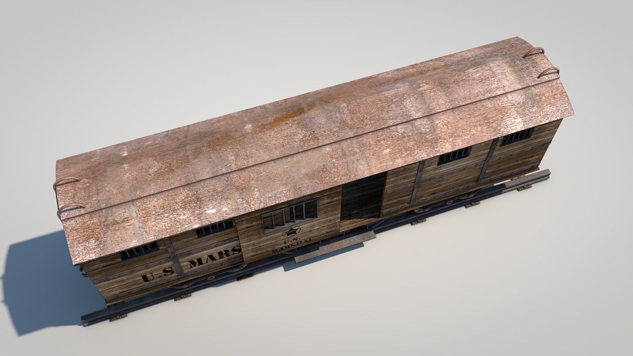 Wild West Prisoner Car 3D model_6