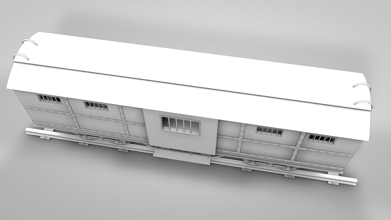 Wild West Prisoner Car 3D model_15