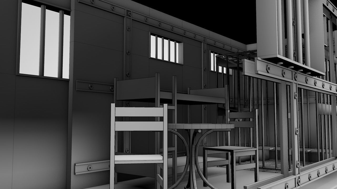 Wild West Prisoner Car 3D model_20