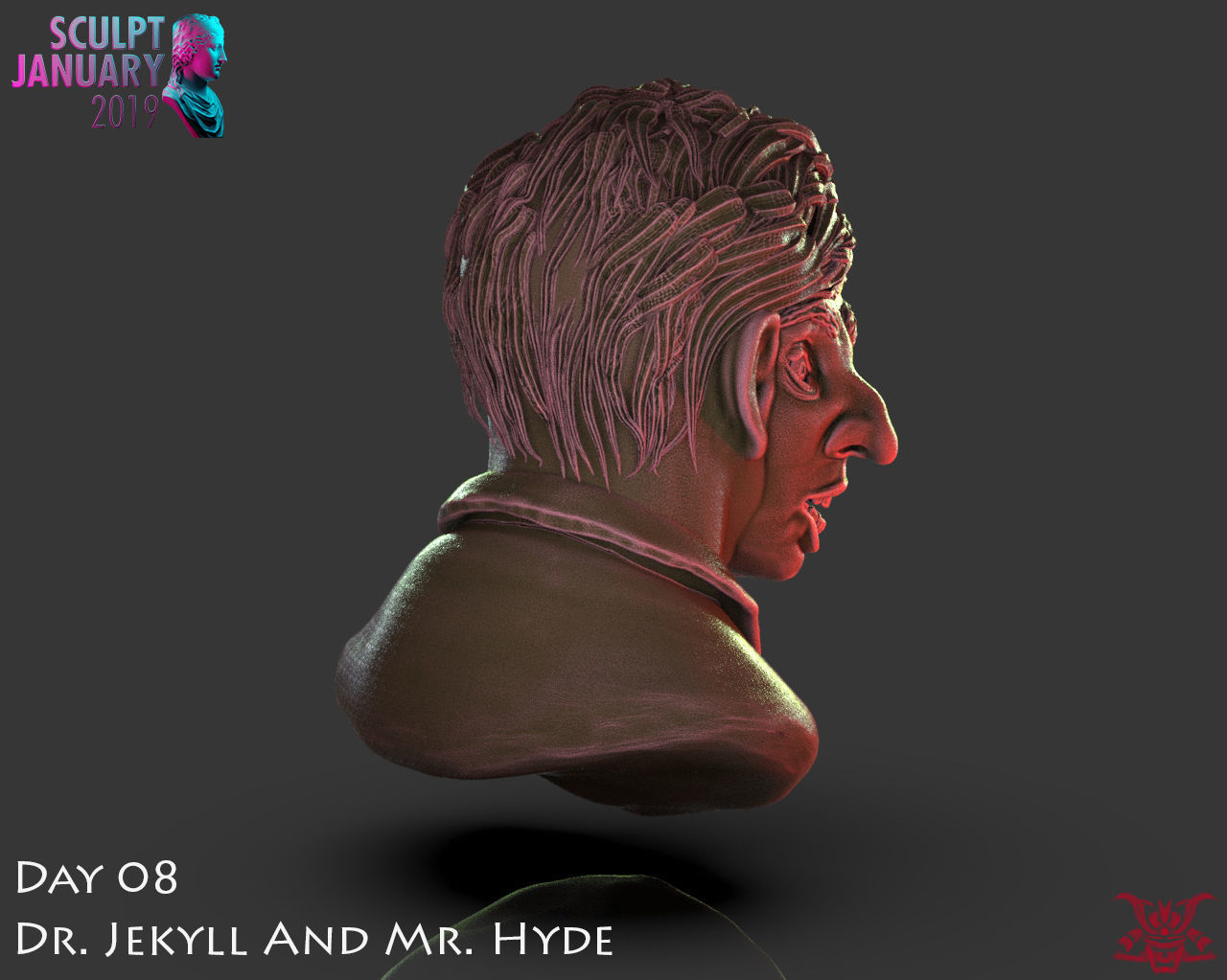 Dr Jekyll and Mr Hyde Timelapse and Model 3D print model_6