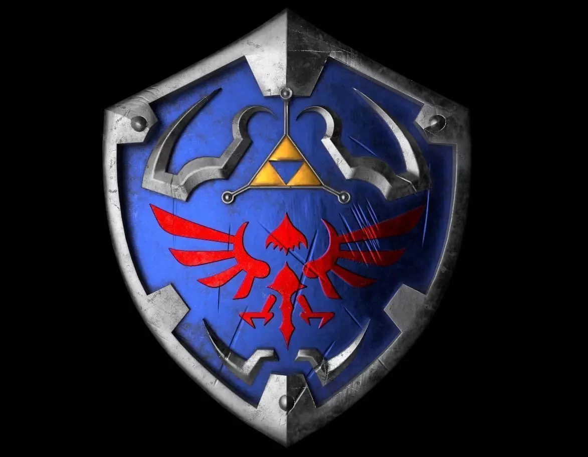 Hylian Shield PBR Low-poly 3D model_0