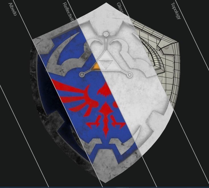 Hylian Shield PBR Low-poly 3D model_4