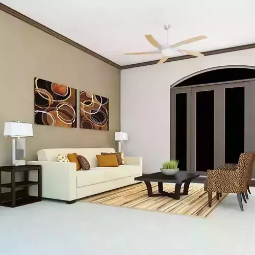 3D High def Classic living Room 4