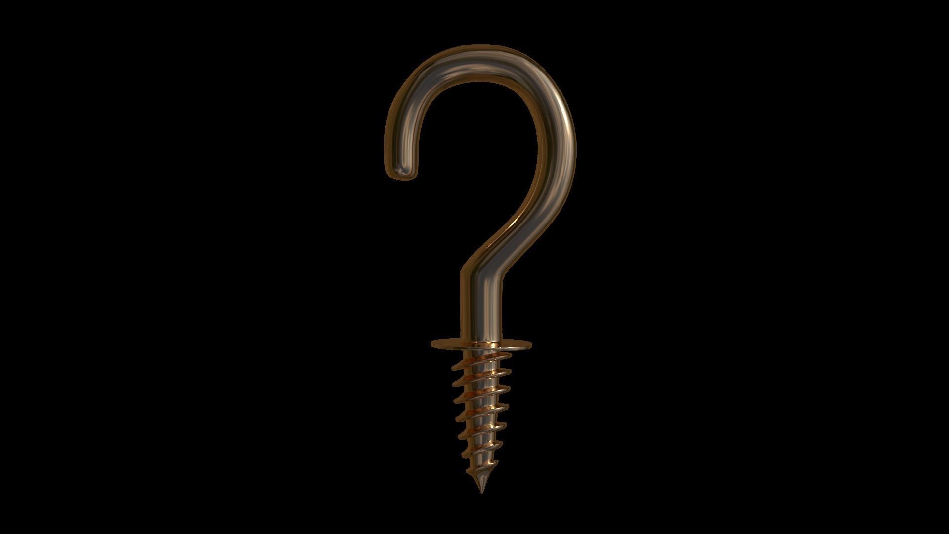 Brass screw hooks Free 3D model_1